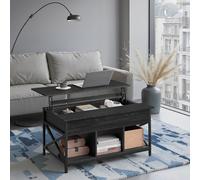 Lift-Top Coffee Table with Hidden Storage, Black