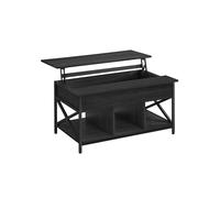 Lift-Top Coffee Table with Hidden Storage, Black / 60 x 100 x (48-62) cm