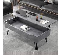 Lift Top Coffee Table with Hidden Storage Compartment Modern Convertible Small Dining Table for Home Living Room Office White Finish