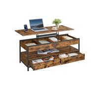 Lift top coffee table with storage drawers and hidden compartments