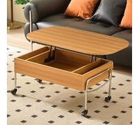 Lift Top Coffee Table with Storage, Small Coffee Tables for Small Spaces, Tea Table with Casters, Center Table for Living Room, Apartment