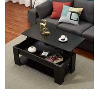 Lift-Top Coffee Table, Wooden Storage Ottoman Tea Table EONLION Black One Size
