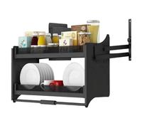 Lift Up Double Tier Pull Out Basket Space Saving Kitchen for Wall Cabinets Pull Down Snack & Seasoning Storage Dampened Mechanism for Easy Access