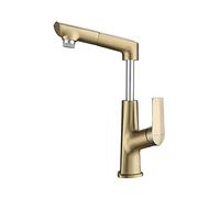 Liftable Bathroom Sink Faucet with Pull Out Sprayer, Dual Mode Water Outlet Basin Faucets, 360 Degree Rotation Premium Copper Restroom Tap, Single Handle Vessel Lavatory Taps
