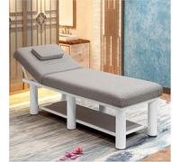 Liftable Massage Bed Portable Massage Bed Metal Frame Wide Stationary Massage Table,with Memory Foam Spa Facial Beds&,for SPA Physical Therapy Salon Bed Tattoo Bed(Size:180*60cm,Color:Brown Flannel)