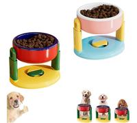 Liftable Suction Cup Pet Bowl, Adjustable Height Food And Water Dish For Cat Dog, Non-Slip Elevated Dog Cat Food Water Dish, Easy To Clean, Durable Design (red+pink)