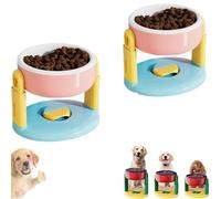 Liftable Suction Cup Pet Bowl, Adjustable Height Food And Water Dish For Cat Dog, Non-Slip Elevated Dog Cat Food Water Dish, Easy To Clean, Durable Design (2pcs pink)