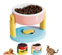 Liftable Suction Cup Pet Bowl, Adjustable Height Food and Water Dish for Cat Dog, Non-Slip Elevated Height Stainless Steel Feeder for Small Medium Large Pets, Easy to Clean