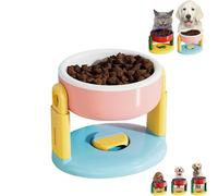Liftable Suction Cup Pet Bowl,Adjustable Height Food and Water Dish for Cat Dog,Three Levels Adjustable Height,Pet Slow Feeder Bowl for Cats and Dogs,for Small Medium and Large Pets-A