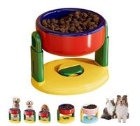 Liftable Suction Cup Pet Bowl,Adjustable Height Food and Water Dish for Cats Dogs,No Spill Water Bowl for Dogs,Easy to Clean Durable Design (Red)
