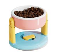 Liftable Suction Cup Pet Bowl, Anti Spill Pet Food Water Bowl, Adjustable Height Slow Feeder and Water Dish for Cat Dog, with Suction Cup Base (pink)
