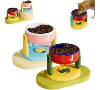 Liftable Suction Cup Pet Bowl,Non-Slip Elevated Height Stainless Steel Feeder,Three Levels Adjustable Height Non-Spill Dog Cat Bowl,Easy to Clean,Non-Skid Durable Feeder for All Body Types (Red+Pink)