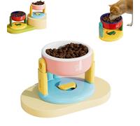 Liftable Suction Cup Pet Bowl,Non-Slip Elevated Height Stainless Steel Feeder,Three Levels Adjustable Height Non-Spill Dog Cat Bowl,Easy to Clean,Non-Skid Durable Feeder for All Body Types (Pink)
