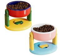 Liftable Suction Cup Pet Bowl, Three-Level Adjustable Height Dog Food Bowl for Small Medium Large Pets, Unbreakable Stable Non-slip Food and Water Dish, Easy to Clean, Durable Design(A+B)