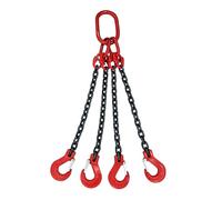 Lifting Chain，，Customizable 2 Ton 4 Leg G80 Mn-Steel Chain Sling, Durable Lifting Chains for Cranes, Long-Lasting Heavy Duty 39.4" (1m/3.3ft) with Standard Marking