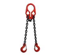 Lifting Chain，，Heavy Duty Towing Rope & Lifting Chains - 5 Ton Capacity Engine Lift Chain with Hooks for Crane Rigging, Adjustable Double Chain Lifting Hook, Industrial Strength, 1m Length