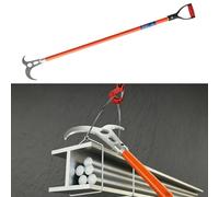 Lifting Chain Slings Grabber, Lifting Cargo Grabber, Cargo Towing Rod Safety Grab Pole for Push-Pull Control of Hoisted Loads, Traction Control Hook, Iron and Fiberglass Material(A 74cm)