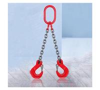 Lifting Chains, 5 Ton Double Leg Chain Sling, G80 Alloy Steel, Heavy Duty Sling with Grab Hooks, Ideal for Cargo Security and Towing, 1.5m Length