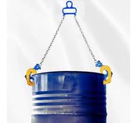 Lifting Chains with Hooks Forklift Accessories, Transporting 55 Gallon Barrel Clamp for Hoist/Trucks/Crane, Pail Handling Equipment Horizontal Vertical