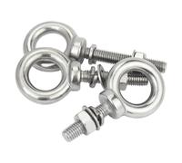 lifting eye bolt nut 1 Pcs Eye Bolt M3 M4 M5 M6 M8 M10 M12 Screw Eyes 304 Stainless Steel Nut Ring Hooking Hook durable(M6x10mm 2sets)