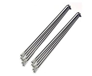 Lifting Eye Bolts, 15pcs 14G 2.0mm Stainless Steel Bicycle Spokes Elbow Straight Pull Round Black for 27.5/29(293 mm)