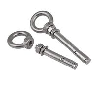 Lifting Eye Bolts 304 Stainless Steel Eyebolts for M6-M16 | Heavy Duty Expansion Screw Hook Ring for Lifting and Hanging(100mm,M14)