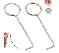 Lifting Hooks, 2PCS 3.5 Inch Stainless Steel Drain Key for Taking Off Square/Linear Shower Drain Grate, Hair Catcher Removal Tool