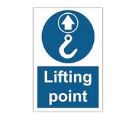 Lifting Point Stickers x2 - Peel and Stick Safety Sign Decals - Durable 300mm x 200mm Warning Labels for Industrial Use, Construction Sites, and Equipment Marking