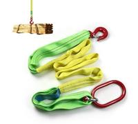 Lifting Slings Straps with Hooks, 6.56 FT Polyester Bridle Sling, 4409 lbs Capacity, Heavy Duty Two Leg Rigging Strap for Engine, Crane, Hoist, Truck, Towing