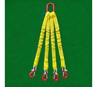 Lifting Slings Straps with Hooks, Max Load Capacity 10T, 4 Legs Heavy Duty Steel Chain Sling for Lifting, Polyester Rigging Straps with Twist Eye Lift, for Crane, Hoist, and Tow Truck(2.5m)