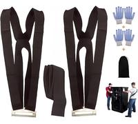 Lifting Straps for Movers, LELYFIT Moving Straps, Carrying Bands Load Capacity 800 LB for Heavy Objects, Mattresses, Furniture, 2-person Shoulder Strap (Black)