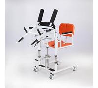 Lifting Transfer Chair for Patients, Hydraulic Lifting Nursing cart for The Elderly with a 180° Split seat, Chair(Orange)