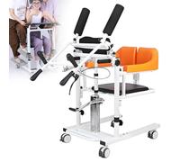Lifting Transfer Chair for Patients, Hydraulic Nursing Cart for the Elderly with 180° Split Seat and Bedpan, Multifunctional Aid for Limited Mobility