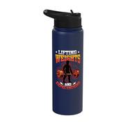 Lifting Weights and Expectations Motivational Gym Workout Stainless Steel Insulated Water Bottle