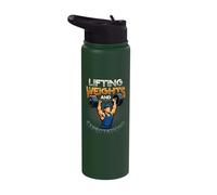 Lifting Weights and Expectations Motivational Gym Workout Stainless Steel Insulated Water Bottle