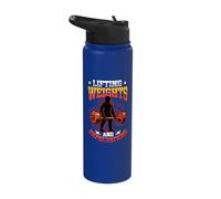 Lifting Weights and Expectations Motivational Gym Workout Stainless Steel Insulated Water Bottle