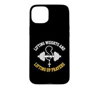 Lifting Weights And Lifting Up Prayers Christian Bodybuilder Case for iPhone 15 Plus