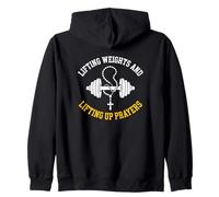 Lifting Weights And Lifting Up Prayers Christian Bodybuilder Zip Hoodie