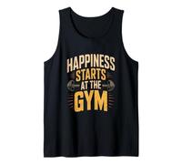 Lifting Workout Funny Gym Quotes Happiness Starts at The Gym Tank Top