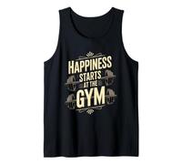 Lifting Workout Funny Gym Quotes Happiness Starts at The Gym Tank Top