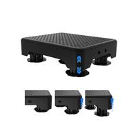 LIFTOZA Adjustable Step Stool for Adults, Bed Step Stools, 600 LBS Capacity Safety Wide Step Platform, Indoor and Outdoor Steps for Seniors, Non-Slip Stepping Stool Elderly Assistance, Black