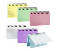 Lifuncren 6 Packs 300PCS Index Cards 3x5 Inch Spiral Bound Ruled Flash Cards with Protective Covers, Colored Lined Record Cards, Study Note Cards, Cue Cards for Office School Learning (6 Colors)