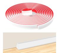 Lifuncren PVC Quadrant Trim, Self Adhesive 5 Meters Plastic Wall Corner Edging Strip,TPE Skirting Board Trim, Moulding Trim, Caulk Strip for Laminate Flooring, Wall, Ceiling, Cabinet (12mm*9mm, 5M)