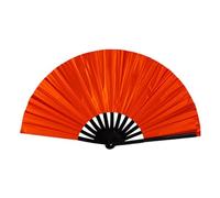 Lifup 13 Inch Holographic Clacking Hand Fan Large Popping Folding Fan for Boots On The Ground Dance Music Festival Stage Performances Orange