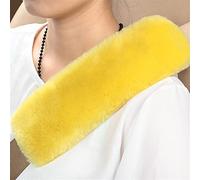 Lifup 2 PCS Sheepskin Auto Seat Belt Cover, Shoulder Seatbelt Pad for Car, Truck, SUV, Airplane, High Density Soft Wool Camera Backpack Straps yellow 1