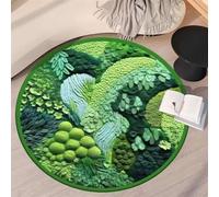 Lifup Green Moss Area Rug, Soft Shag Round Rug Carpet, Non Slip Washable Soft 3D Moss Area Boho Rug for for Living Room Bedroom Home Decor Green 2 60 x 60 cm