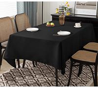 Lifup Rectangle Table Cloth Polyester Farmhouse Tablecloth Waterproof Decorative Fabric Table Cover for Kitchen Dining Parties Black 39.4" x 63.0"