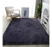 Lifup Soft Fluffy Rectangle Area Rug, Cozy Plush Shaggy Carpet for Living Room Bedroom Home Décor Grey Purple 2.6 x 5.2 Feet