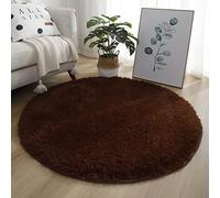 Lifup Soft Fluffy Round Area Rug, Cozy Plush Shaggy Circle Carpet for Living Room Bedroom Home Décor Coffee 2.0 Feet