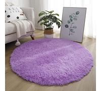 Lifup Soft Fluffy Round Area Rug, Cozy Plush Shaggy Circle Carpet for Living Room Bedroom Home Décor Purple 3.3 Feet